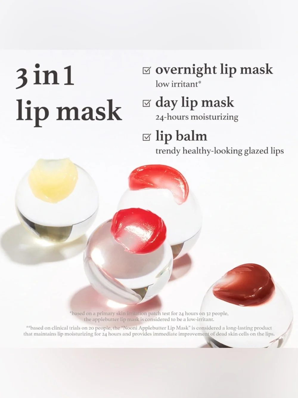 nooni Applevanilla PDRN Overnight Lip Mask  24-hour Hydrating Korean Lip Mask